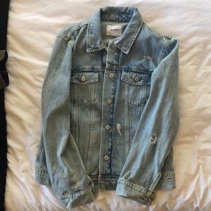 Old Navy Distressed denim jacket sz L NWOT